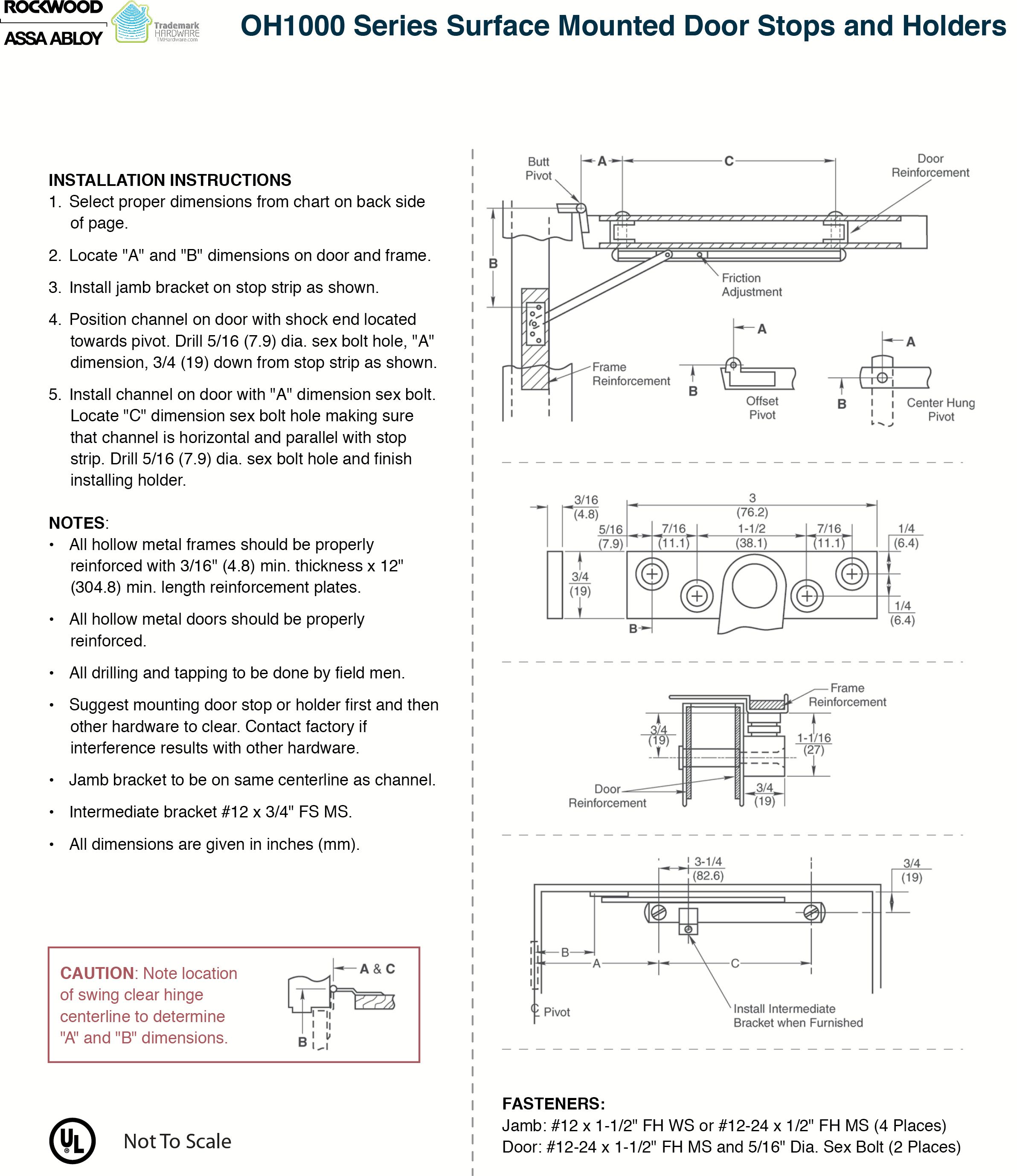 rockwood surface mounted overhead closer-multi function