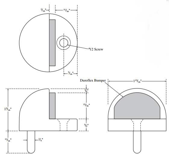 Rockwood high profile dome floor door stop