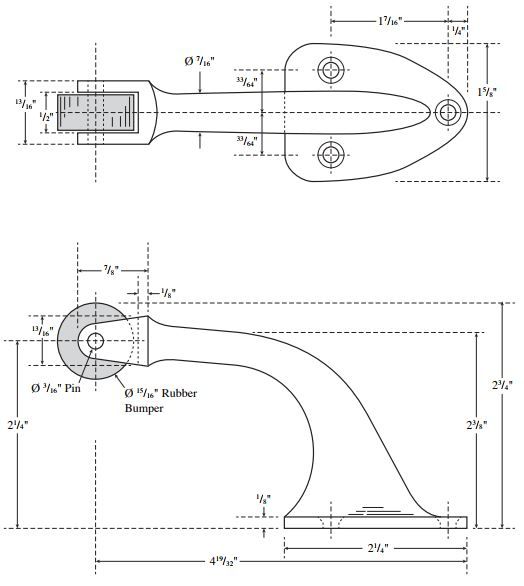 rockwood curved roller stop