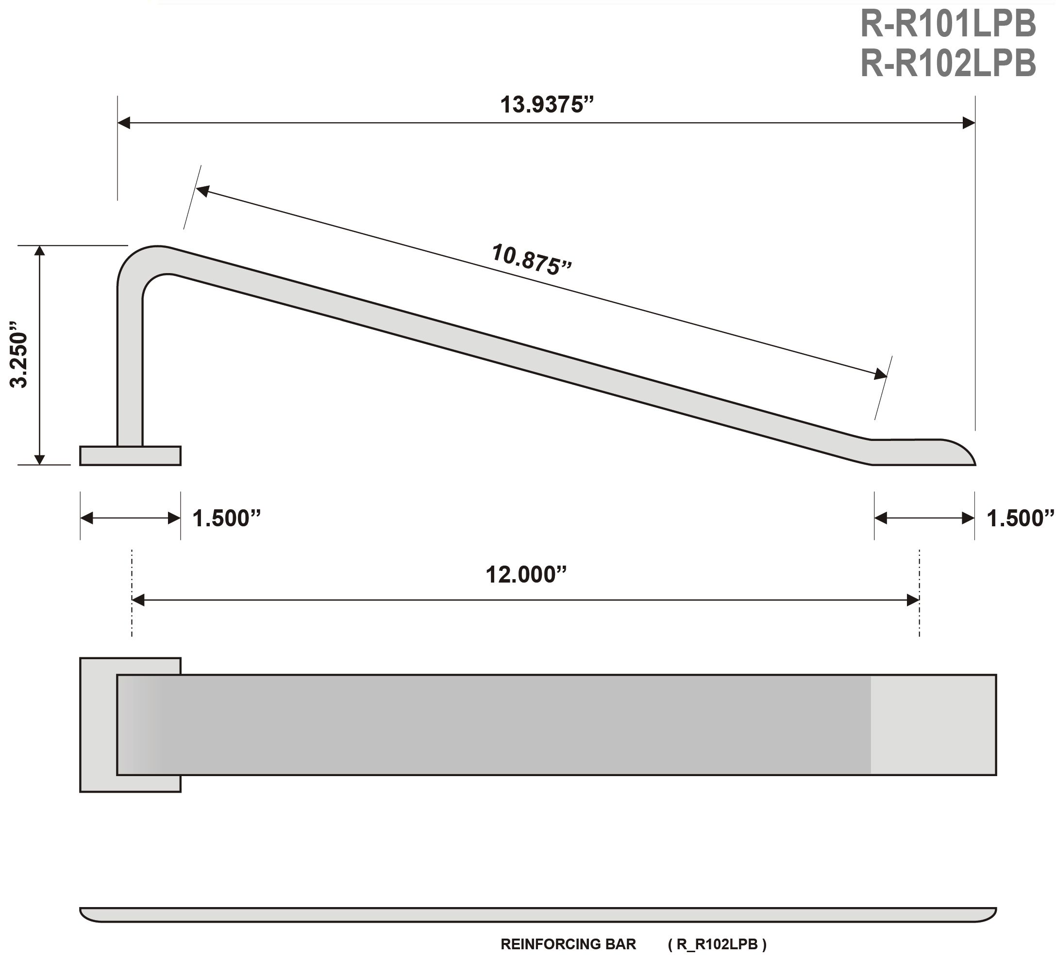 Trim protect bar with option of  reinforcing bar