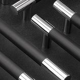 Soft Covered Door Pulls from Rockwood with a black finish
