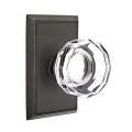 Emtek Lowell Glass Door Knob, Glass Knobset, Passage, #8 Rosette, Polished Brass - Lifetime (US3) Finish