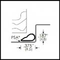 Zero #488S Adhesive Weatherstrip, .375" Wide Silicone Teardrop