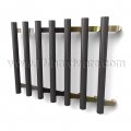 Rockwood NoirTek RM3930 - RM3950 Offset Pull - Black Anodized with Contrasting Posts - Flat Ends, up to 7FT OA