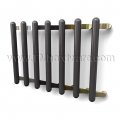 Rockwood NoirTek RM3934 - RM3954 Offset Pull - Black Anodized with Contrasting Posts - Round Ends, up to 7FT OA