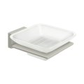 Deltana 55D Bath Series, Frosted Glass Soap Dish Satin Brass (US4) Finished
