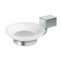 Deltana Zinc-Aluminum Frosted Glass Soap Dish Satin Nickel (US15) Finished