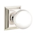 Emtek Orb Door Knob, Modern Classic Brass, Passage, Modern Rosette, Satin Brass (US4) Finish