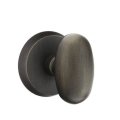 Emtek Egg Knob, Sandcast Bronze Door Knob, Passage, #1 Rosette, Flat Black Bronze (FB)