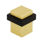 Emtek Square Floor Bumper Door Stops, 1-3/8" (34.9mm), Satin Brass Finish