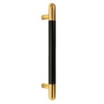 Trimco Black Anodized Grip Pull with Straight Standoff and Radius Ends