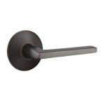 Emtek Helios Door Handle, Modern Classic Brass, Passage, Modern Rosette, Satin Brass (US4) Finish