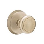 Emtek Butte Sandcast Bronze Knobset, Passage with #6 Rosette in Tumbled White Bronze (TWB) Finish