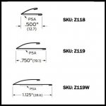Zero #118B, 119B, 119WB Metal Weatherstrip, Adhesive Bronze Cushion Spring