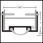 NGP 5V Door Shoe Sweep, U Shaped Aluminum Casing with .25" Vinyl Seal for Hollow Metal Door