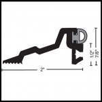 NGP 884B/S Extended Width Bumper Seal Threshold, 2" Aluminum, .875" Height