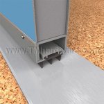 NGP 13T Door Shoe Sweep, L Shaped Aluminum Casing with .6875" Thermoplastic Triple Fin Seals for Hollow Metal Doors