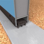 NGP 35ET Door Shoe Sweep, U Shaped Aluminum Casing with .4375" Thermoplastic Triple Fin Seals for Hollow Metal Doors