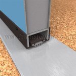 NGP 35V Door Shoe Sweep, U Shaped Aluminum Casing with Square Edges and a .1875" Vinyl Finned Seal for Hollow Metal Doors