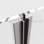Zero #98PSA Meeting Stile, 1" Aluminum with Angled Brush for Glass Doors