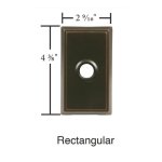 Emtek 2403 Doorbell Button with Rectangular Rosette, 2-9/16" x 4-3/8" Dim.