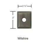 Emtek 2404 Doorbell Button with Wilshire Rosette, 3" x  2-1/2" Dim.