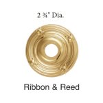 Emtek 2407 Doorbell Button with Ribbon & Reed Rosette, 2-3/4" Dia