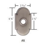 Emtek 2408 Doorbell Button with #8 Rosette, 4-3/8" x 2-9/16" Dim.