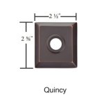 Emtek 2409 Doorbell Button with Quincy Rosette, 2-1/2" x 2-5/8" Dim.