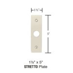 Emtek 2440 Doorbell Button with 1-1/2" x 5" Rosette Stretto Plate