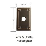 Emtek 2451 Doorbell Button with Arts & Crafts Rosette, 4" x 2-1/2" Dim.