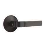 Emtek Aston Door Handle, Modern Designer Brass, Passage, Modern Rosette, Satin Brass (US4) Finish