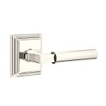 Emtek Hercules Door Handle, Modern Designer Brass, Passage, Modern Rosette, Satin Brass (US4) Finish