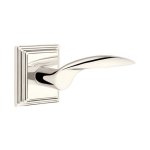 Emtek Mercury Door Handle, Modern Designer Brass, Passage, Modern Rosette, Satin Brass (US4) Finish