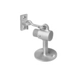 Rockwood 472 Cast Brass Floor Mounted Door Stop With Keeper, 3-3/4" Height, Satin Chrome Finish - QuickShip