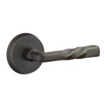 Emtek Montrose Lever, Sandcast Bronze Leverset, Passage, #1 Rosette, Flat Black Bronze (FB)