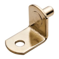 Hafele Angular Metal Shelf Support, With Riveted Pin And Securing Screw Hole, Nickel Plated