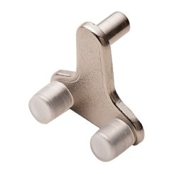 Hafele Ex-Cellent H®, Glass Shelf Support for 13/64" (5 mm) Diameter Hole, Zinc alloy, Nickel Plated