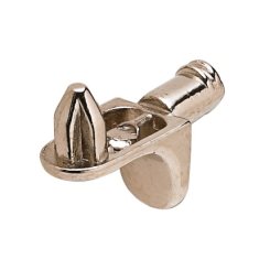 Hafele Shelf Support, with Shelf Fixing Plug, for 13/64" (5 mm) Diameter Hole, Nickel Plated