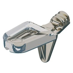 Hafele Shelf Support, with Transparent Rubber Pad, Zinc, Nickel Plated