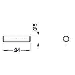 Hafele Shelf Support, For 13/64" Diameter Hole, 15/16", Steel, Nickel Plated