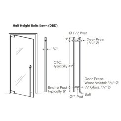 Rockwood LP3301 MegaTek Locking Pull System, Postmount - Round, Half Height
