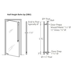 Rockwood LP3301 MegaTek Locking Pull System, Postmount - Round, Half Height