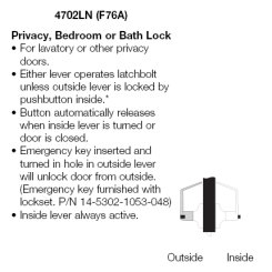 Accentra AU-4702LN Privacy Lever, Grade 1 - Oil Rubbed Bronze