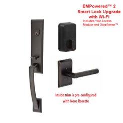 Emtek 4815TATR Contemporary Brass Apollo Tubular Entry Set with T-Bar Tribeca Lever