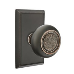Emtek Belmont Door Knob, Designer Brass, Passage, #8 Rosette, Polished Brass - Lifetime (US3) Finish