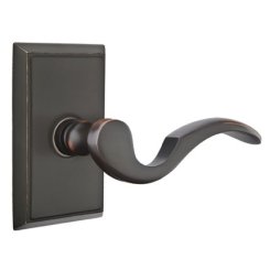 Emtek Cortina Door Handle, Classic Brass, Passage, #8 Rosette, Polished Brass - Lifetime (US3) Finish