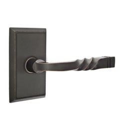 Emtek Santa Fe Door Handle, Designer Brass, Passage, #8 Rosette, Polished Brass - Lifetime (US3) Finish