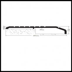 Zero #104 Transitional Threshold, 6" (W) Aluminum, .5" Offset