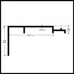 Zero #105A Custom Threshold, Bulkhead Component, Aluminum, 3" Width, 2" Riser